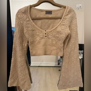 Peach long sleeve cropped sweater